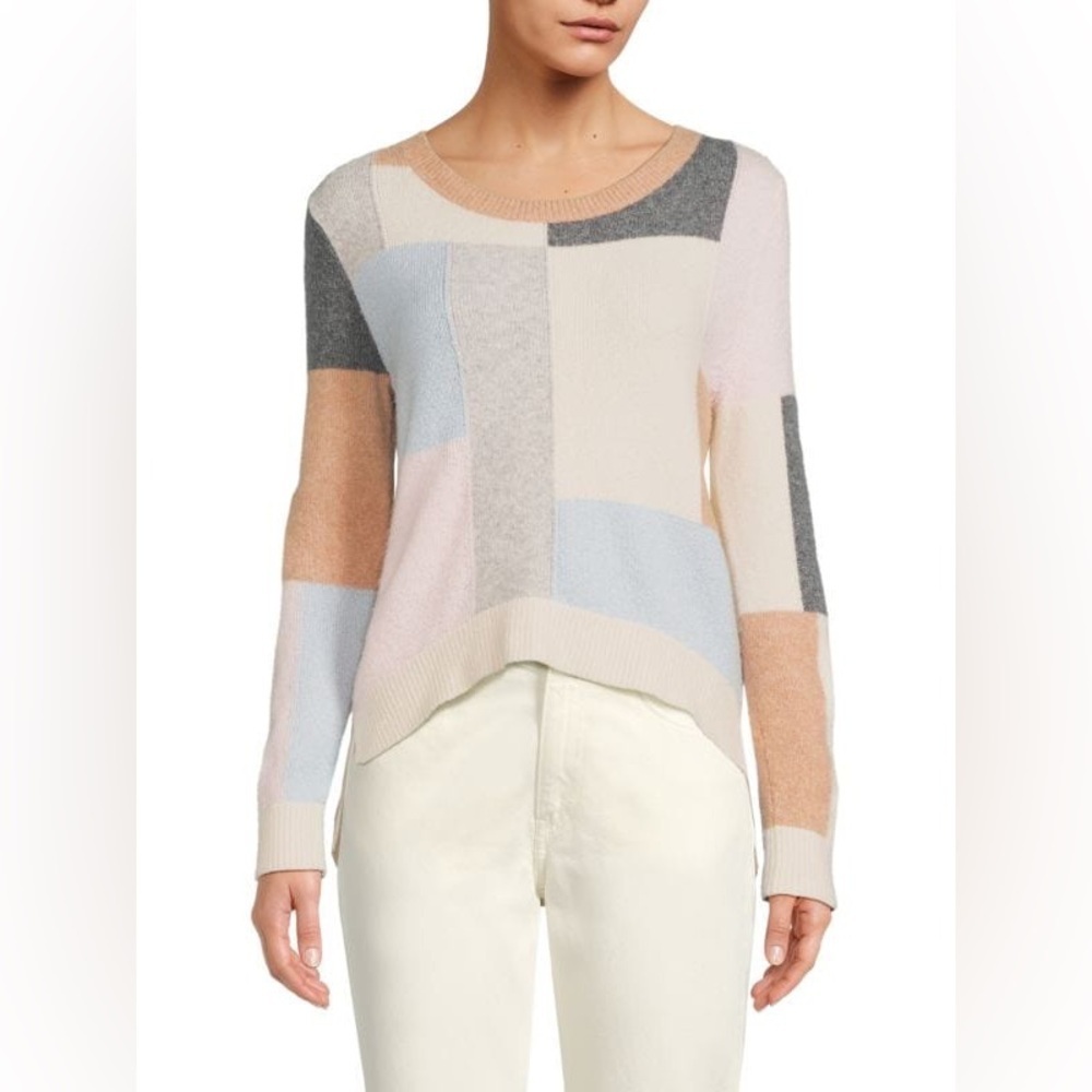 Adam Lippes Mohair Wool Blend Patchwork Crewneck Sweater womens sweater top